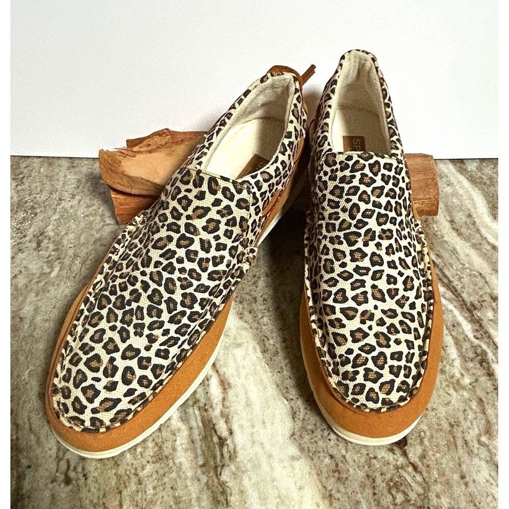 Sperry Womens Leopard Animal Print Slip-On Round Toe Flats 10M STS87052